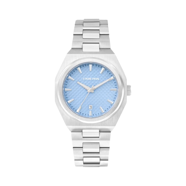 Montre Analogique Eric Argent Bleu Clair Argent Louis Pion La Redoute
