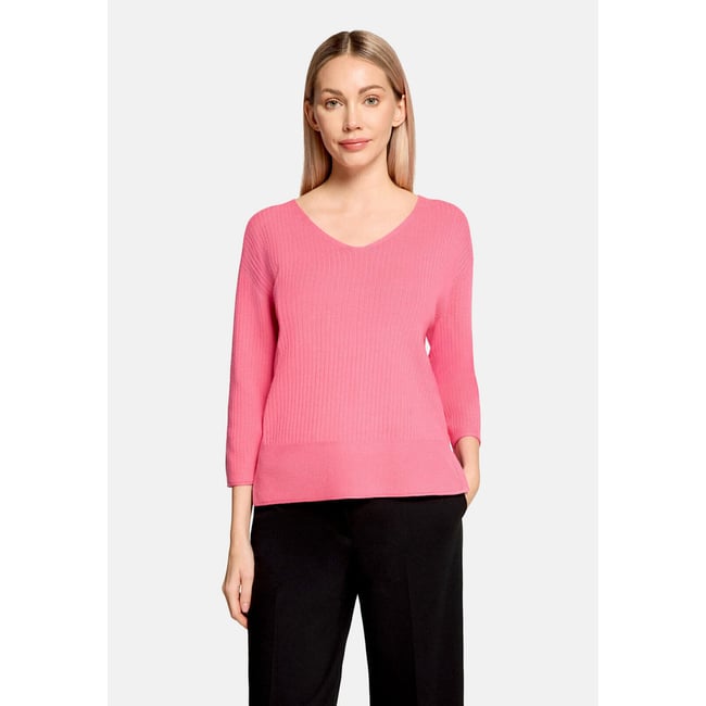 Pull-over en fine maille à encolure en v fruit dove <span itemprop=