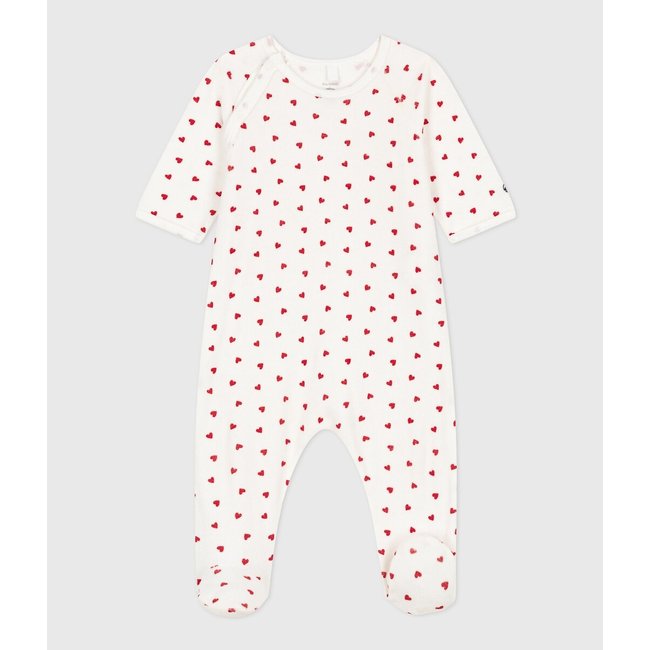 Pijama em veludo, estampado com corações estampado coração <span itemprop=