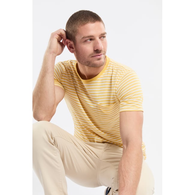 T-shirt rayé en coton et lin - ARMOR-LUX