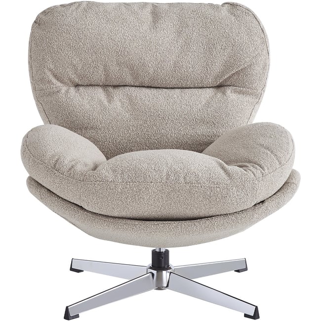 Fauteuil pivotant en tissu bouclé et piètement chromé - OLI - HOMIFAB