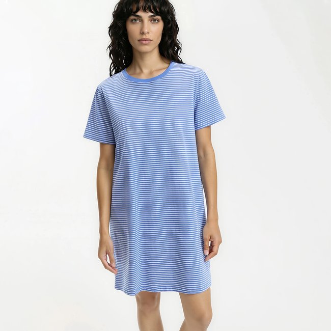 Chemise de nuit en jersey de coton, imprimée fines rayures - LA REDOUTE COLLECTIONS