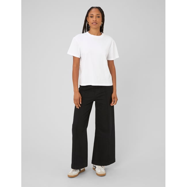 Jean wide leg surpiqures noir <span itemprop=