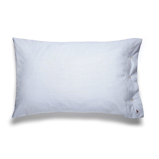 Lot de 2 taies en percale de coton, OXFORD blue <span itemprop=