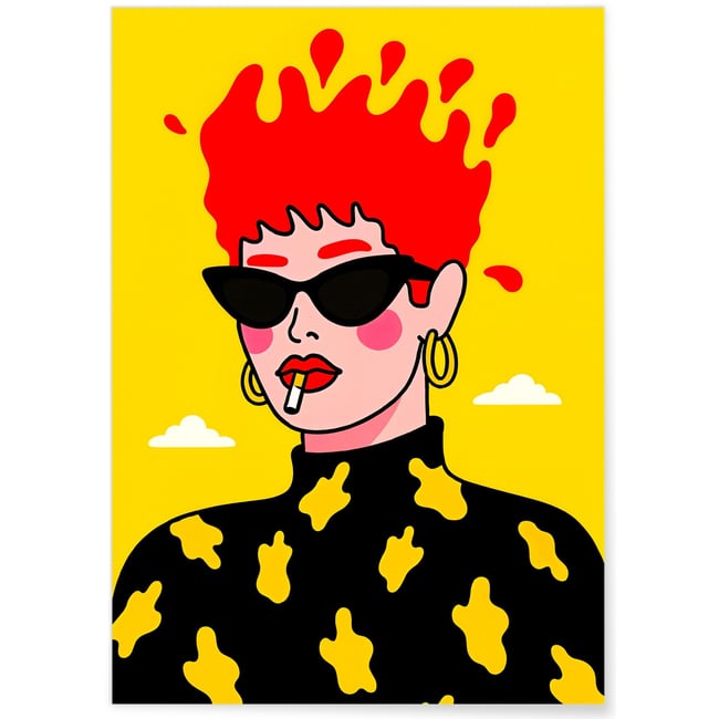 Affiche Femme rebelle Couleur blanc <span itemprop=
