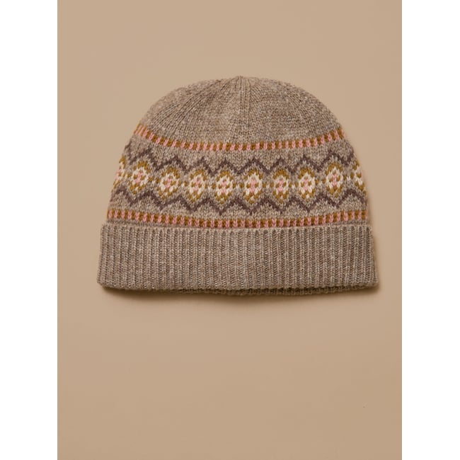 Bonnet jacquard enfant taupe <span itemprop=