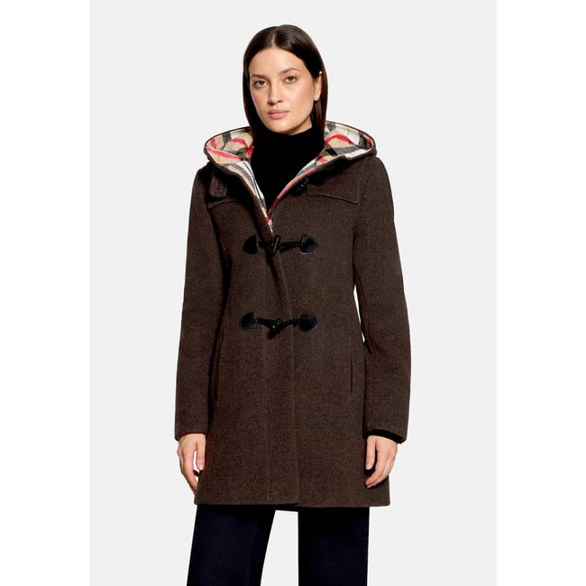 Duffle-coat à capuche marron <span itemprop=