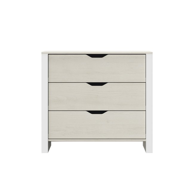 Commode 3 tiroirs  & rangement nuit chic Couleur beige <span itemprop=