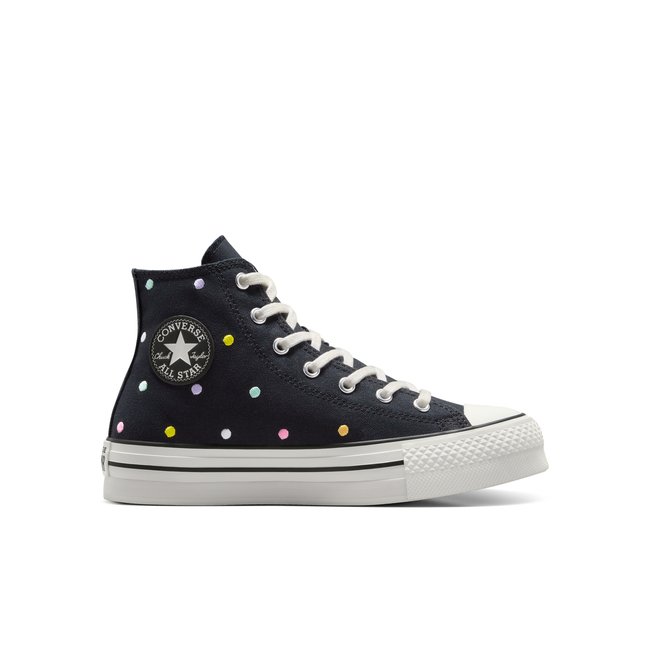 Baskets CHUCK TAYLOR ALL STAR LIFT POLKA DOTS PLATFORM noir/blanc vintage/écru <span itemprop=
