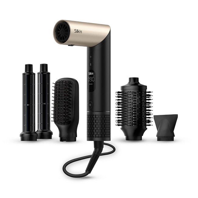Silk'n Silky Air Flex Hair Dryer, black + gold-coloured, SILKN