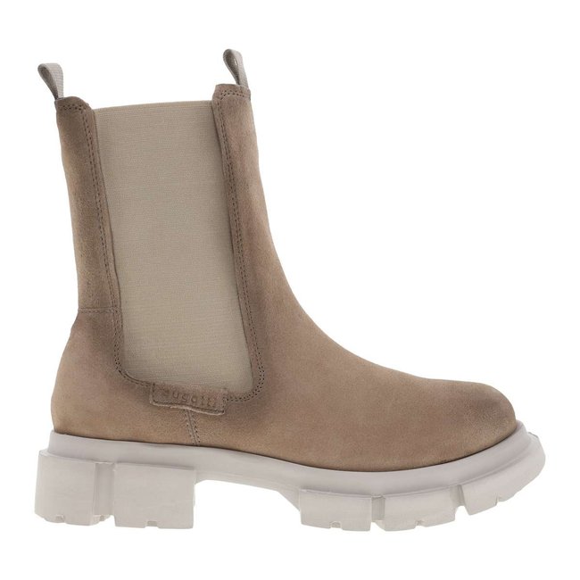 Boots cuir nubuck talon bottier gris <span itemprop=