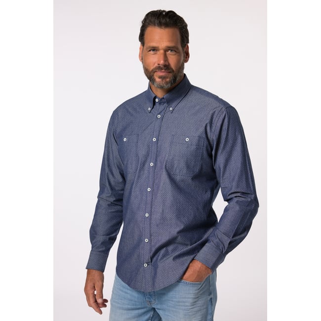 Chemise imitation denim bleu jean <span itemprop=
