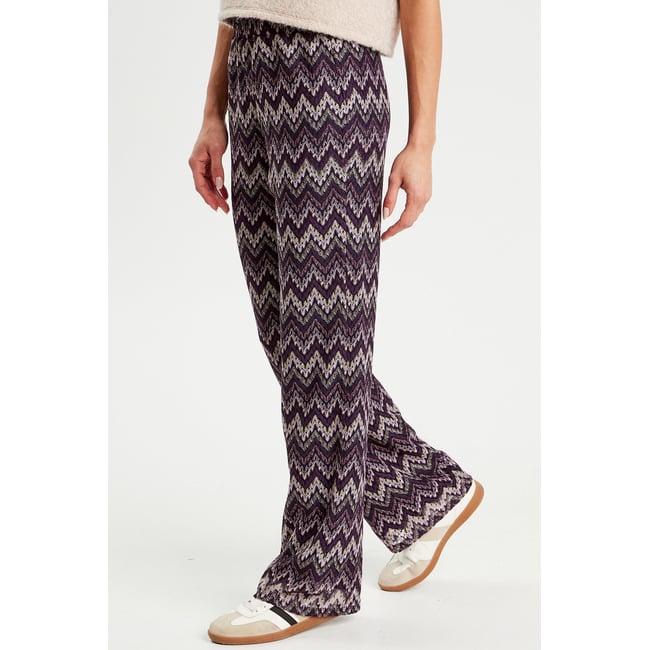 Pantalon large ajouré violet <span itemprop=