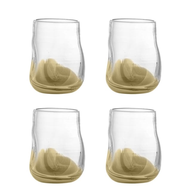Verre à eau design organique  Ballard set de 4 Couleur or <span itemprop=