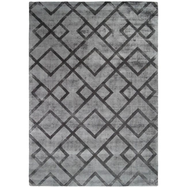 Tapis en viscose fait main, PRESTIGE Couleur gris <span itemprop=
