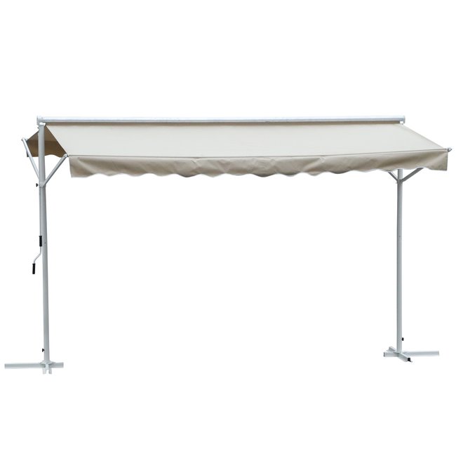 Store double pente acier époxy blanc polyester imperméabilisé beige <span itemprop=