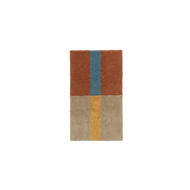 Tapis Lainable Rectangulaire Cannelle CHROMA STRIPES Couleur multicolore <span itemprop=