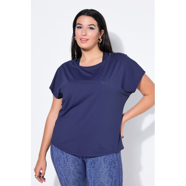 T-shirt de sport extensible bleu nuit <span itemprop=