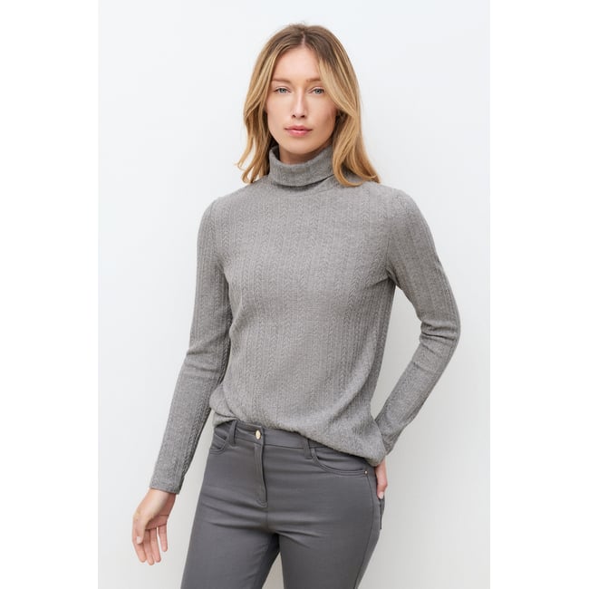 Tshirt droit viscose TJENA gris clair <span itemprop=