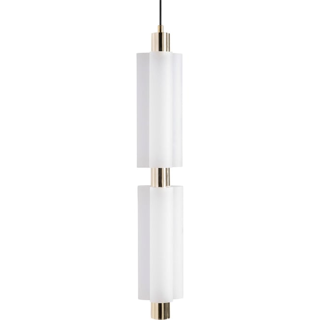 Lustre suspendu art déco en cristal Couleur blanc fumé cristal <span itemprop=