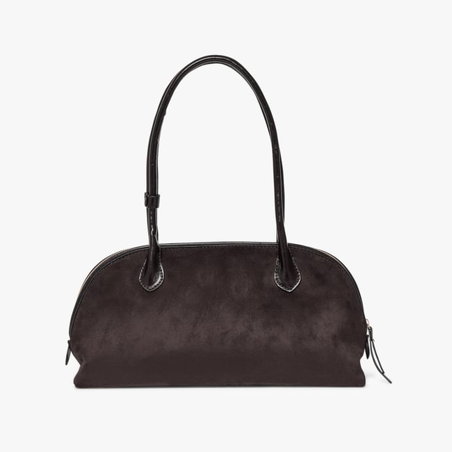 Sac À Main SIDOINE sac bowling marron fonce <span itemprop=