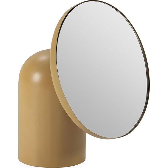 Miroir à poser en fer design Couleur moutarde <span itemprop=