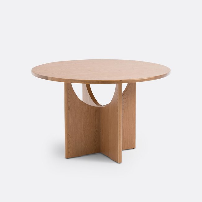 Table à manger ronde 4/6 couverts chêne, Minimal Couleur chêne <span itemprop=