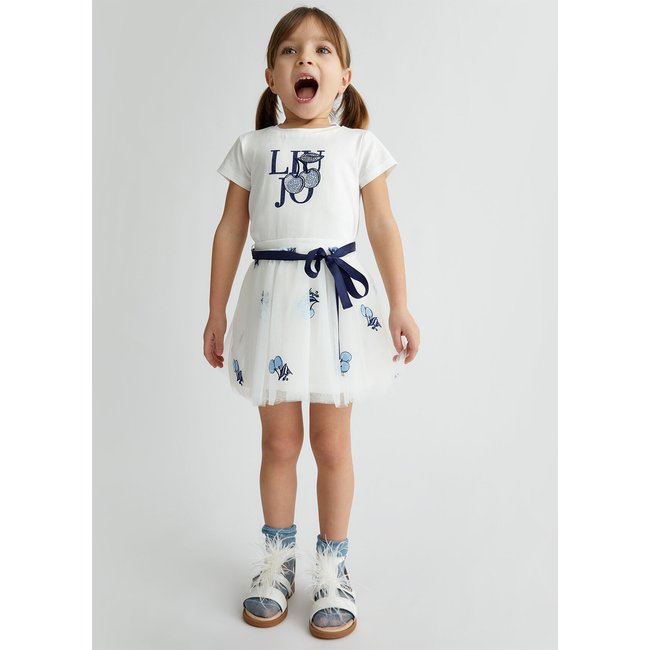 Jupe en tulle avec broderie blanc <span itemprop=