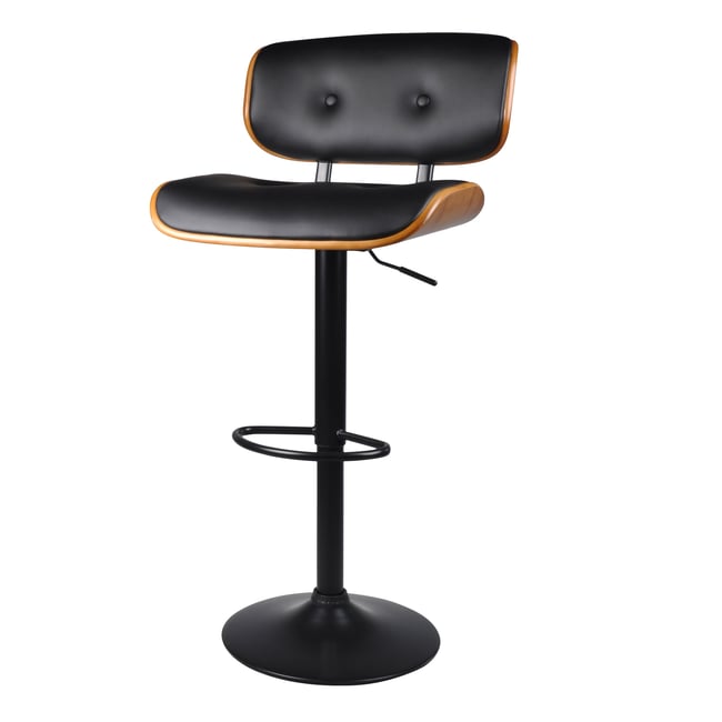 Chaise de bar réglable 65/86 cm en cuir synthétique - MELCHIOR Couleur noir <span itemprop=