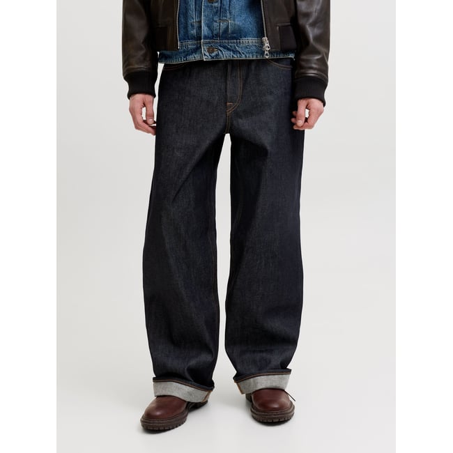 Jean À Coupe Wide blue denim <span itemprop=