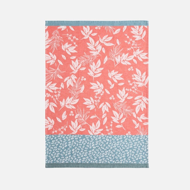 Torchon jacquard en coton FEUILLAGE - COUCKE