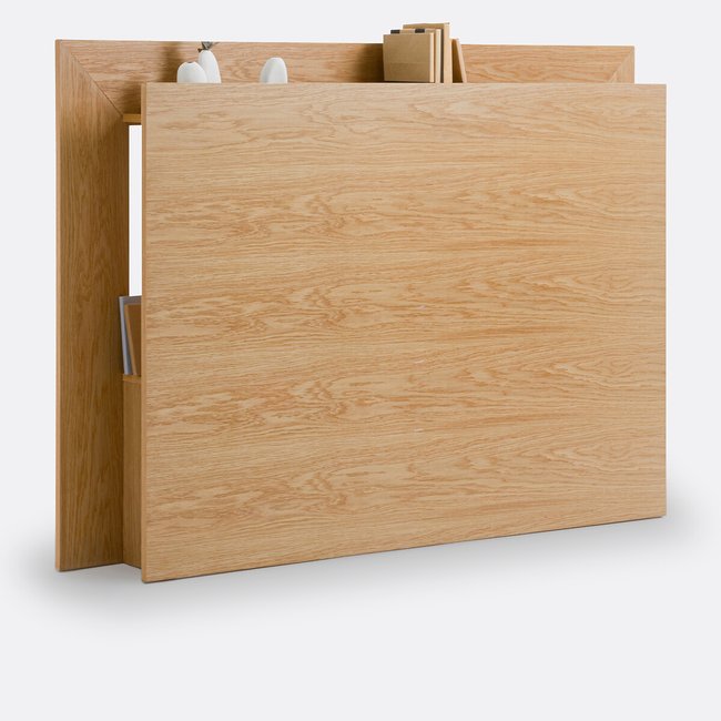 Essena Oak Veneer Storage Headboard, light wood, LA REDOUTE INTERIEURS