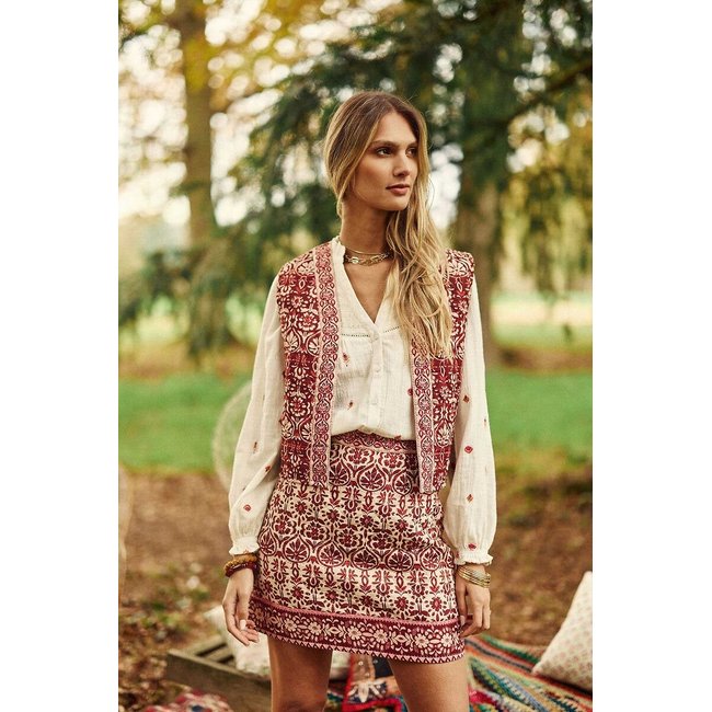 Veste imprimée sans manches, VILMA imprimé rose <span itemprop=