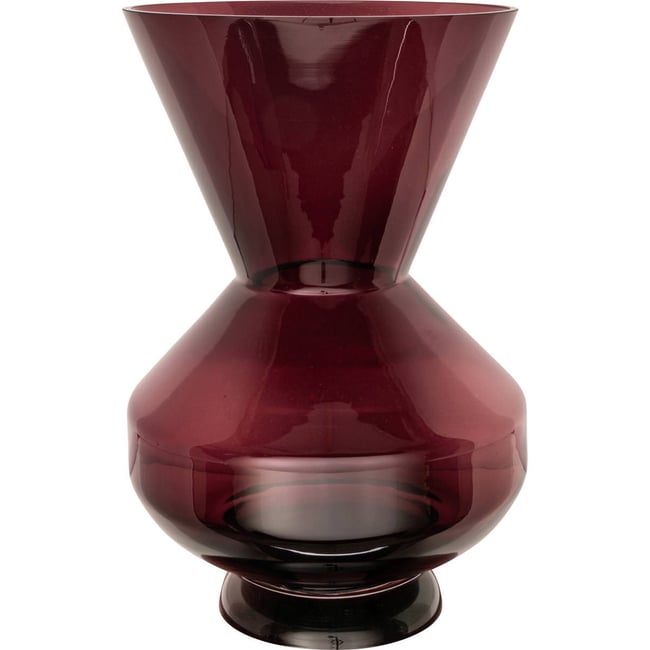 Vase en verre au galbe sculptural Couleur bordeaux <span itemprop=