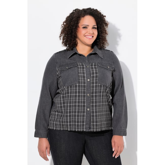 Chemise en jean jean gris clair <span itemprop=