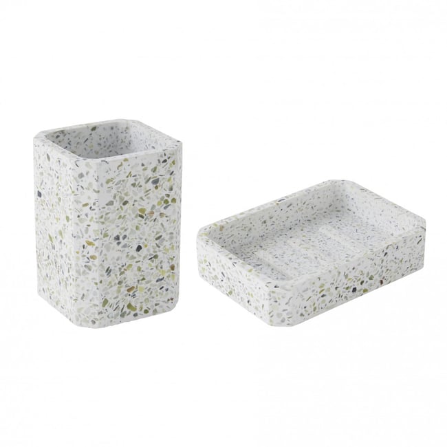 Set salle de bain terrazzo 2 pièces porte-savon TERRAZZO Couleur v002239 <span itemprop=