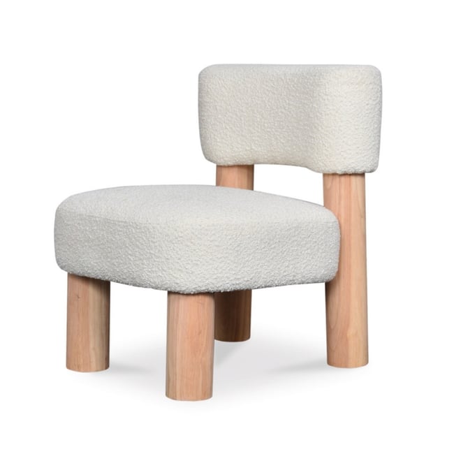 Fauteuil Bouclé Confortable - MEGEVE Couleur blanc <span itemprop=