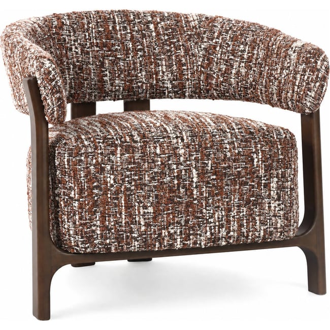 Fauteuil lounge en tissu texturé Couleur noisette <span itemprop=
