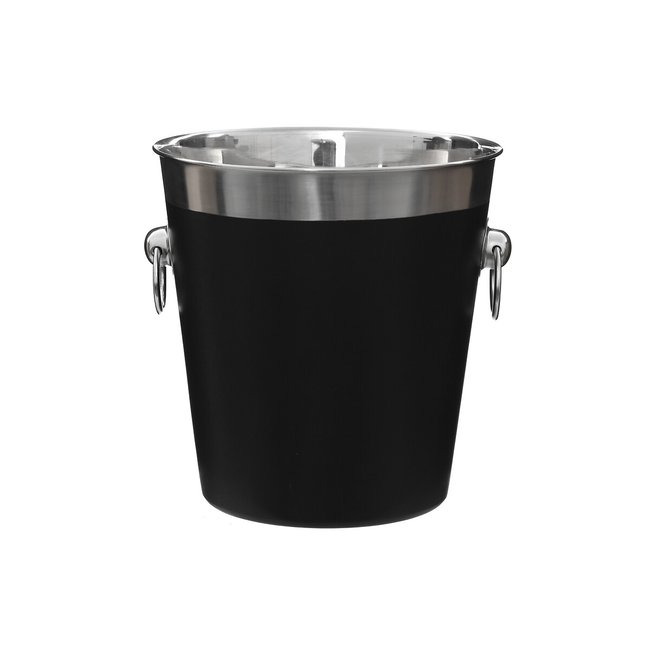 Champagne Bucket in Black/Silver, black, SO'HOME