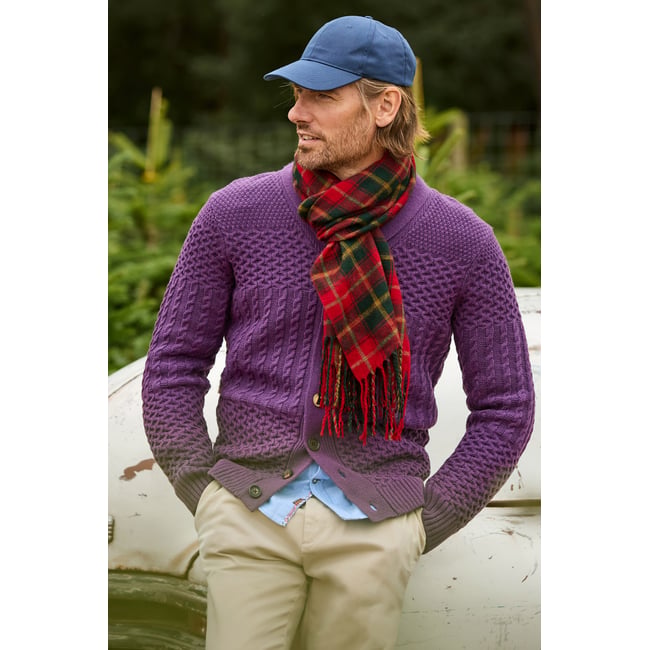 Cardigan en Maille Torsadée Mixte violet <span itemprop=