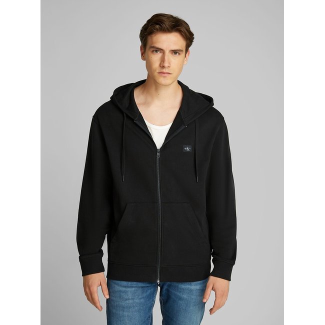 Zip-Up Hoodie, black, CALVIN KLEIN JEANS