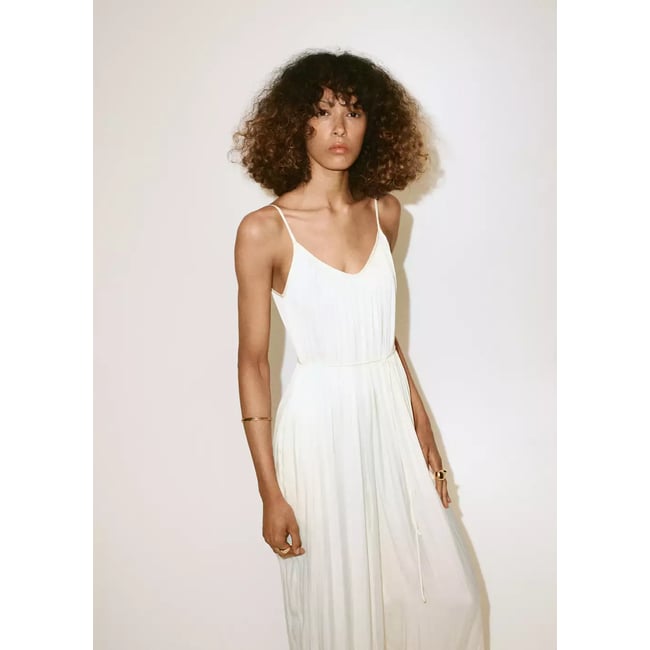 Combinaison bouffante avec ceinture blanc cassé <span itemprop=
