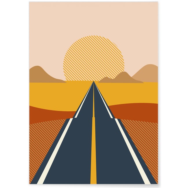 Affiche Abstract Landscape 1 Couleur blanc <span itemprop=