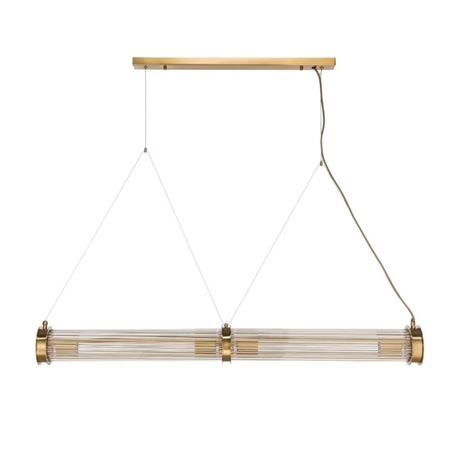 Suspension tube double verre métal laiton Couleur laiton <span itemprop=