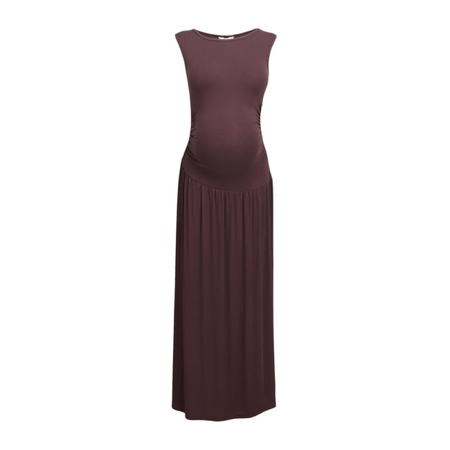 Robe pour grandes occasions maternité marron chocolat <span itemprop=
