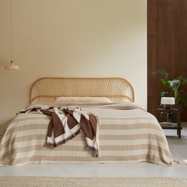 Tête de lit en rotin 200 cm COLETTE Couleur naturel <span itemprop=