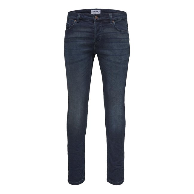 Loom Super Stretch Jeans in Slim Fit and Mid Rise, dark blue, ONLY & SONS