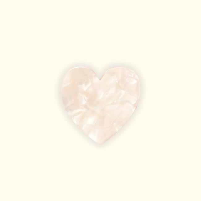 Pince à cheveux CŒUR BLANC blanc nacré <span itemprop=
