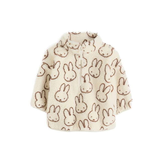Polaire à col zippé crème miffy <span itemprop=