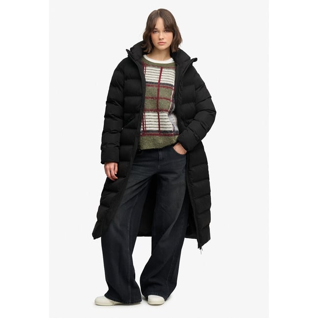 Veste Longue Microfibre City noir <span itemprop=